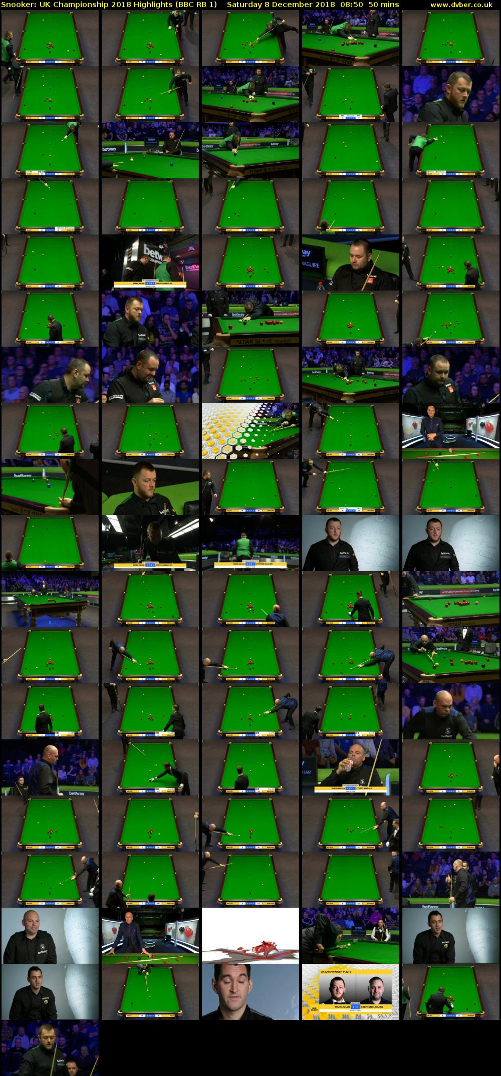Snooker: UK Championship 2018 Highlights (BBC RB 1) Saturday 8 December 2018 08:50 - 09:40
