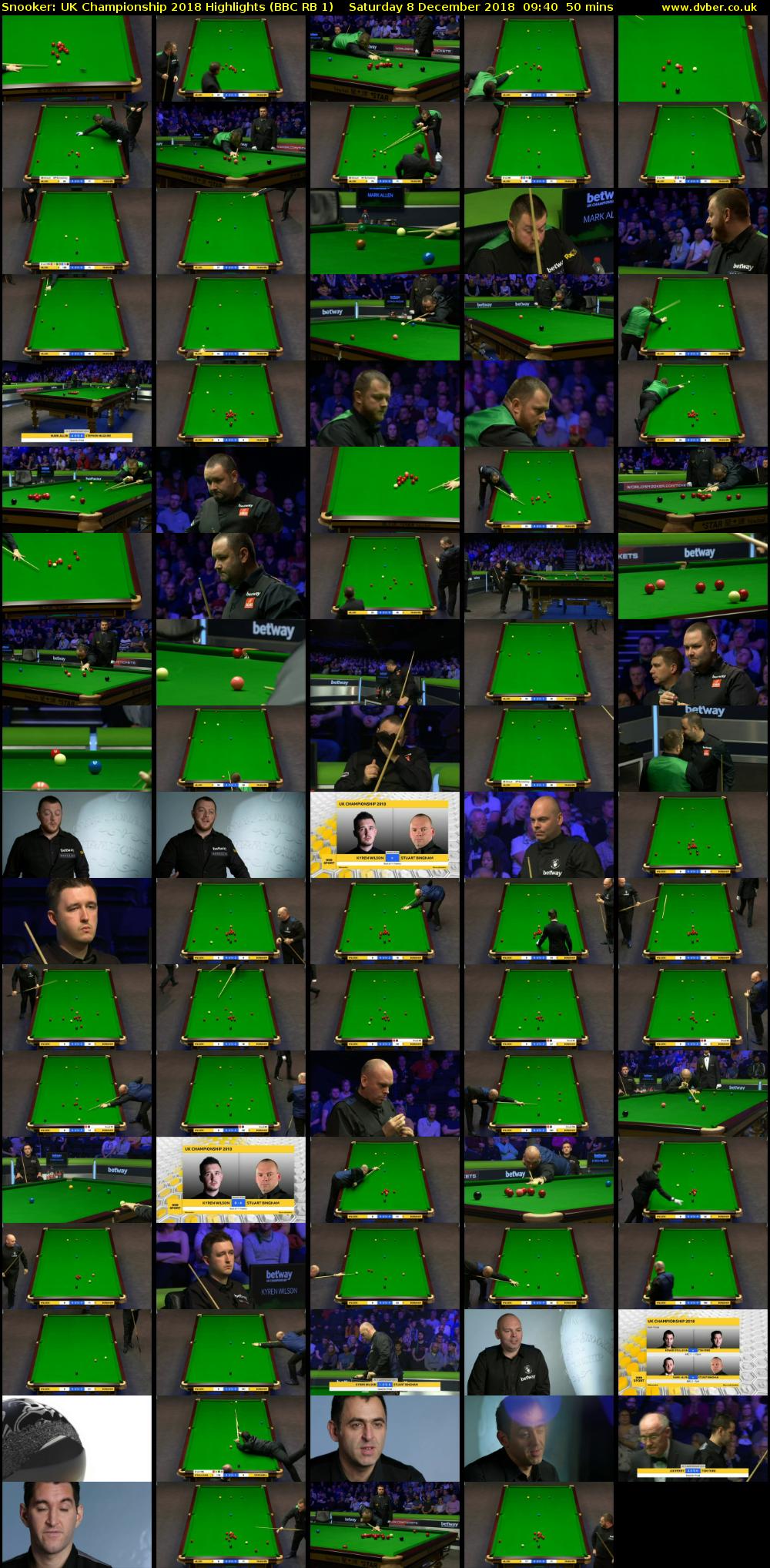Snooker: UK Championship 2018 Highlights (BBC RB 1) Saturday 8 December 2018 09:40 - 10:30