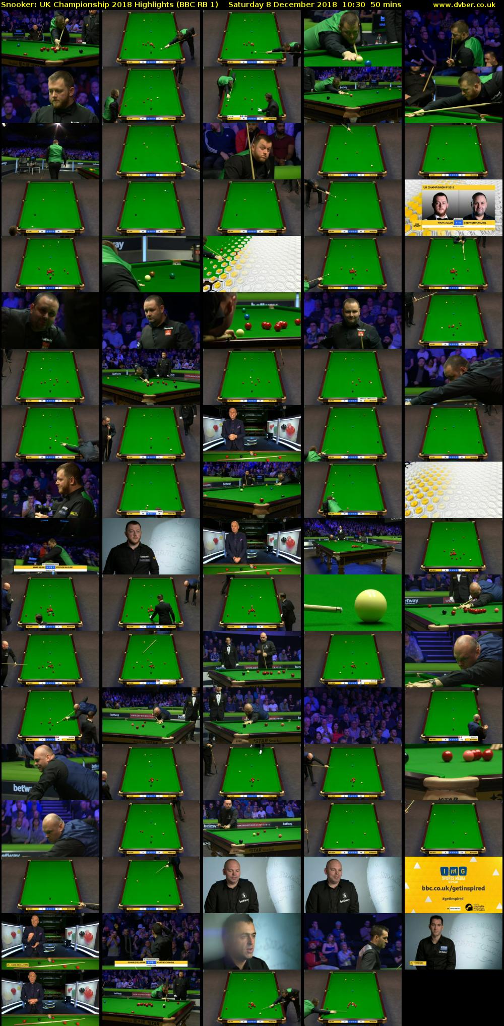 Snooker: UK Championship 2018 Highlights (BBC RB 1) Saturday 8 December 2018 10:30 - 11:20