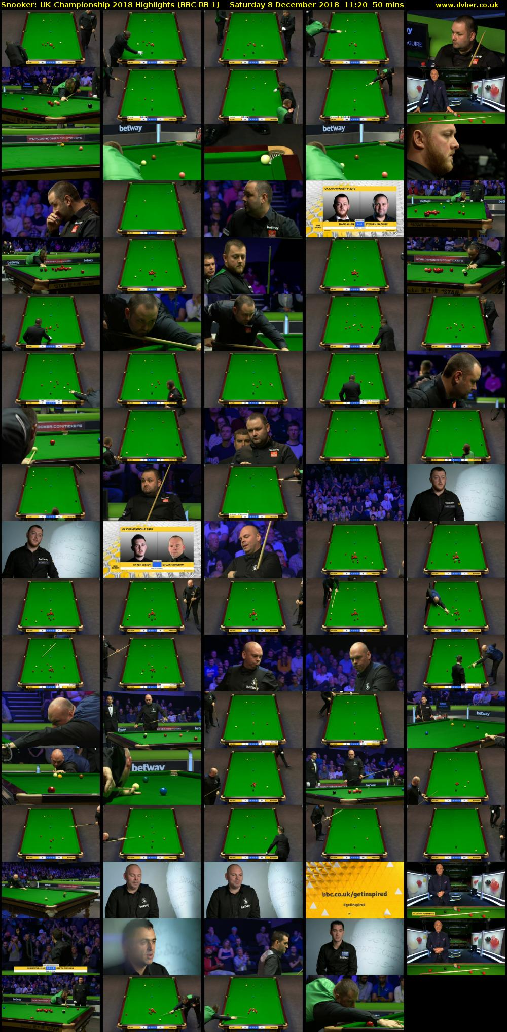 Snooker: UK Championship 2018 Highlights (BBC RB 1) Saturday 8 December 2018 11:20 - 12:10
