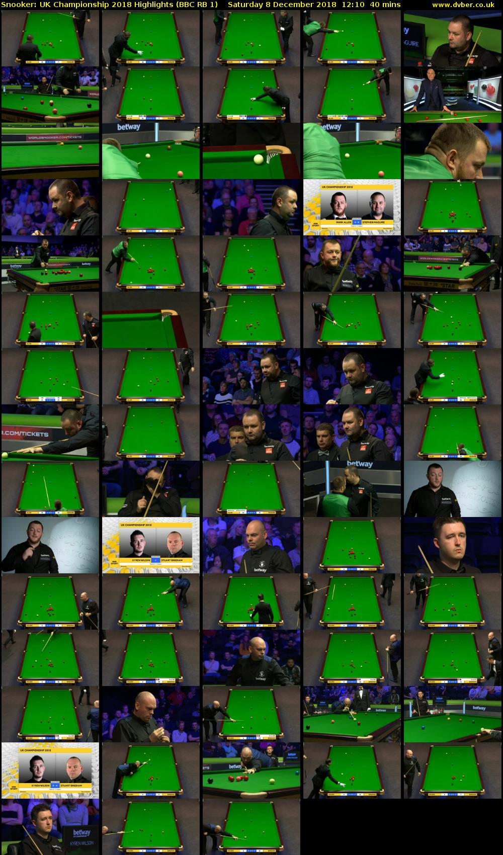 Snooker: UK Championship 2018 Highlights (BBC RB 1) Saturday 8 December 2018 12:10 - 12:50