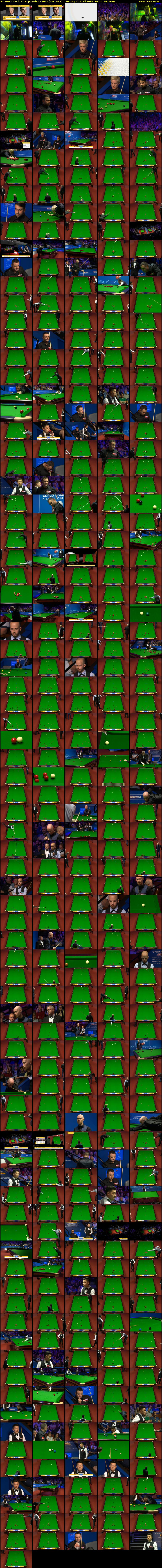 Snooker: World Championship - 2019 (BBC RB 1) Sunday 21 April 2019 19:00 - 23:00