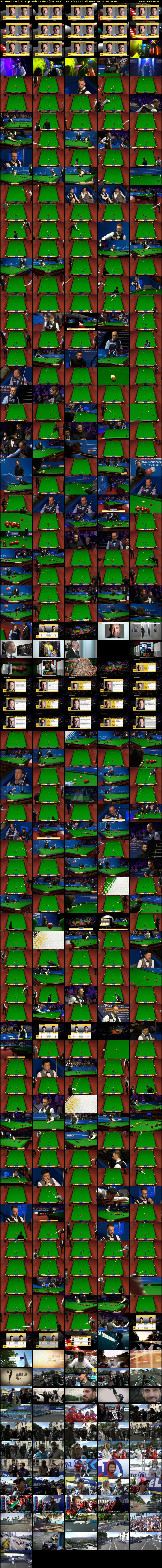 Snooker: World Championship - 2019 (BBC RB 1) Saturday 27 April 2019 19:00 - 23:00