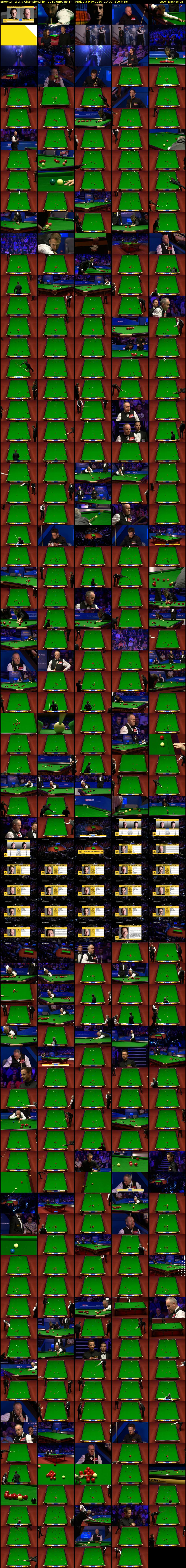 Snooker: World Championship - 2019 (BBC RB 1) Friday 3 May 2019 19:00 - 22:30
