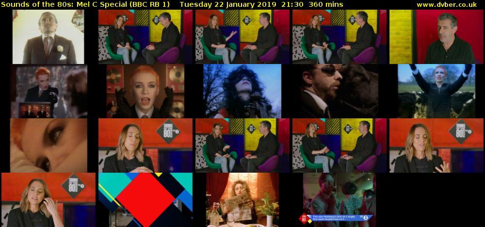 Sounds of the 80s: Mel C Special (BBC RB 1) Tuesday 22 January 2019 21:30 - 03:30