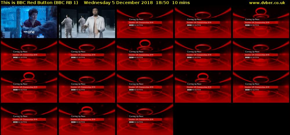 This is BBC Red Button (BBC RB 1) Wednesday 5 December 2018 18:50 - 19:00
