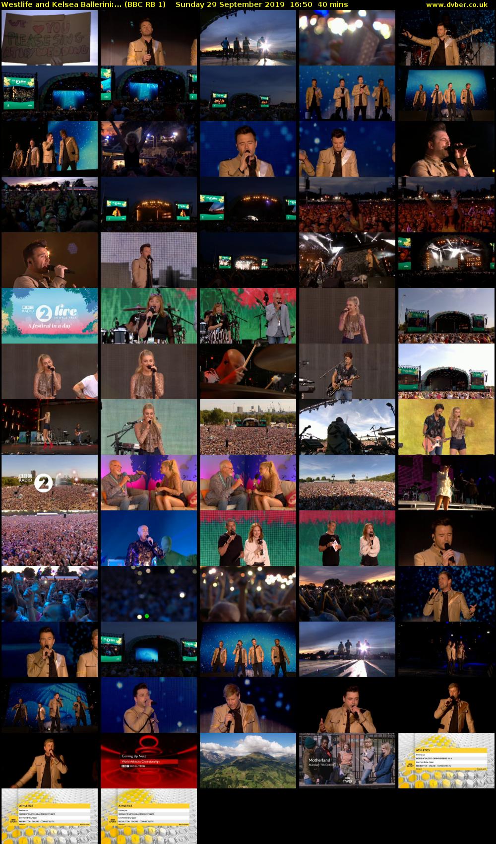 Westlife and Kelsea Ballerini:... (BBC RB 1) Sunday 29 September 2019 16:50 - 17:30
