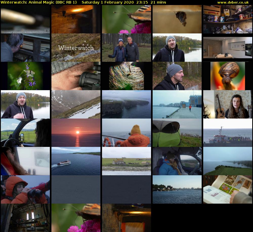 Winterwatch: Animal Magic (BBC RB 1) Saturday 1 February 2020 23:15 - 23:36
