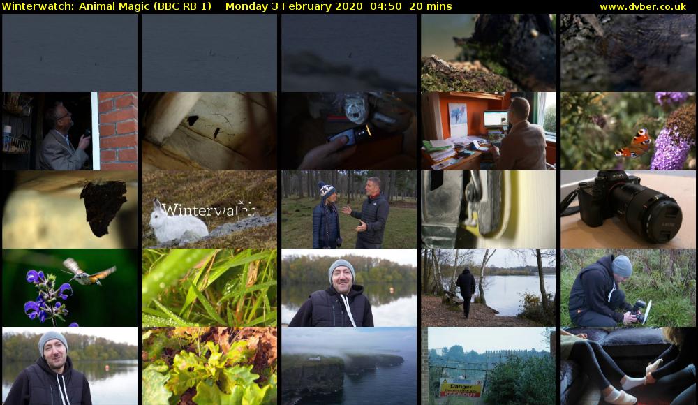 Winterwatch: Animal Magic (BBC RB 1) Monday 3 February 2020 04:50 - 05:10