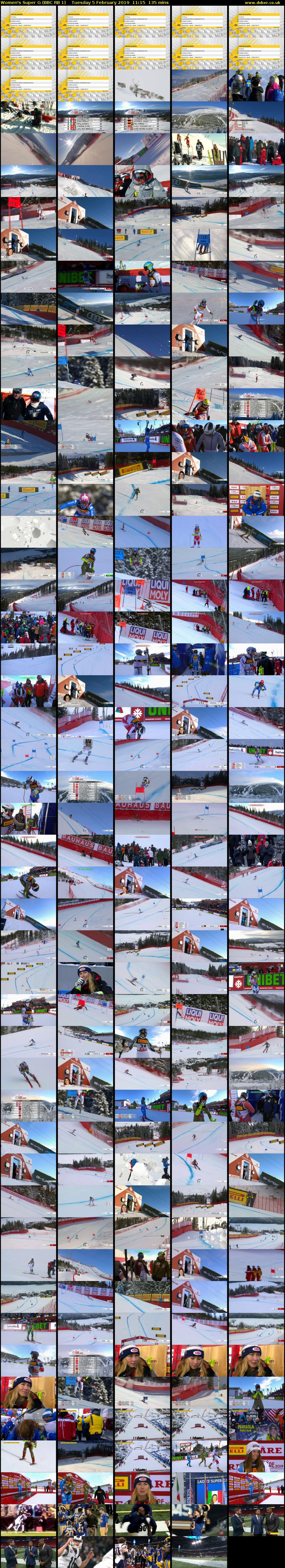 Women's Super G (BBC RB 1) Tuesday 5 February 2019 11:15 - 13:30