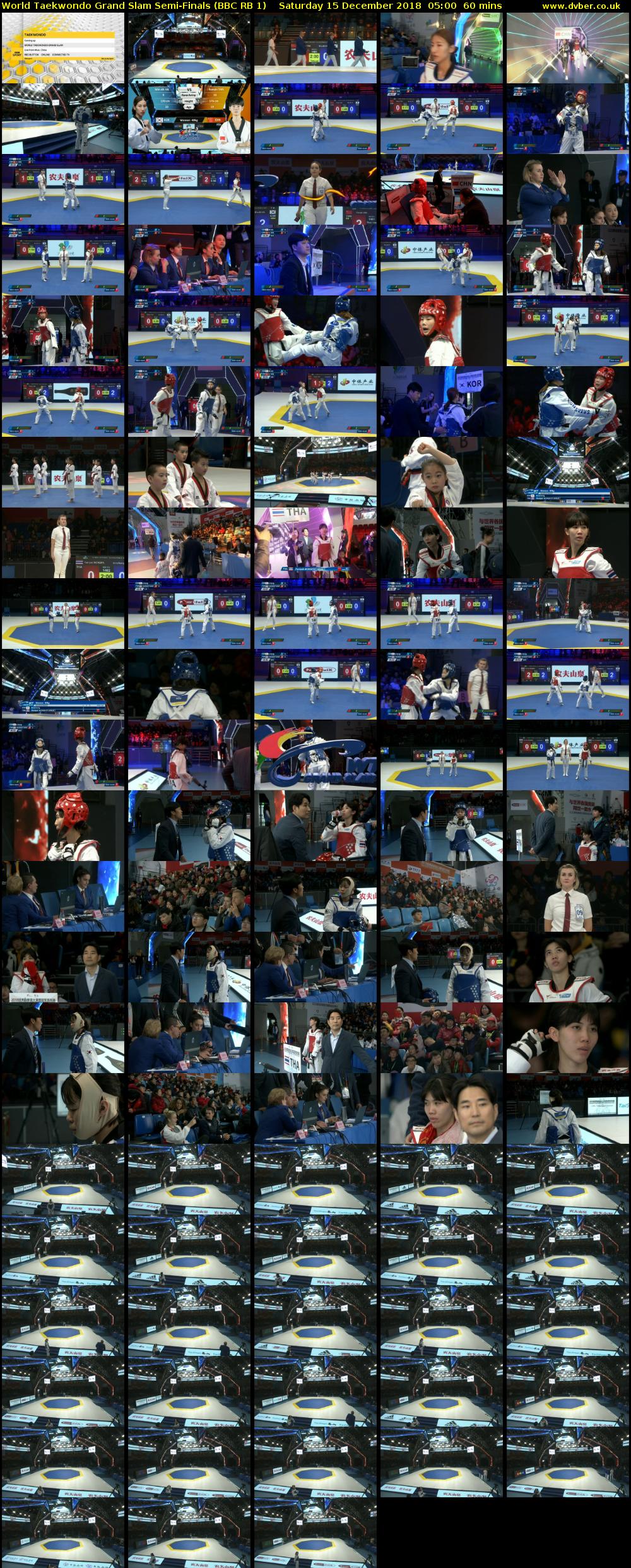 World Taekwondo Grand Slam Semi-Finals (BBC RB 1) Saturday 15 December 2018 05:00 - 06:00