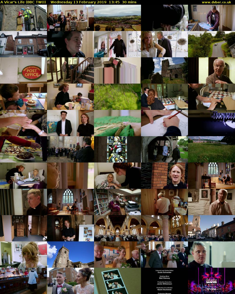 A Vicar's Life (BBC TWO) Wednesday 13 February 2019 13:45 - 14:15