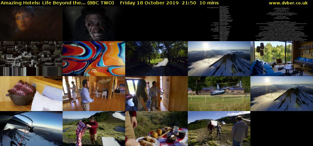 Amazing Hotels: Life Beyond the... (BBC TWO) Friday 18 October 2019 21:50 - 22:00