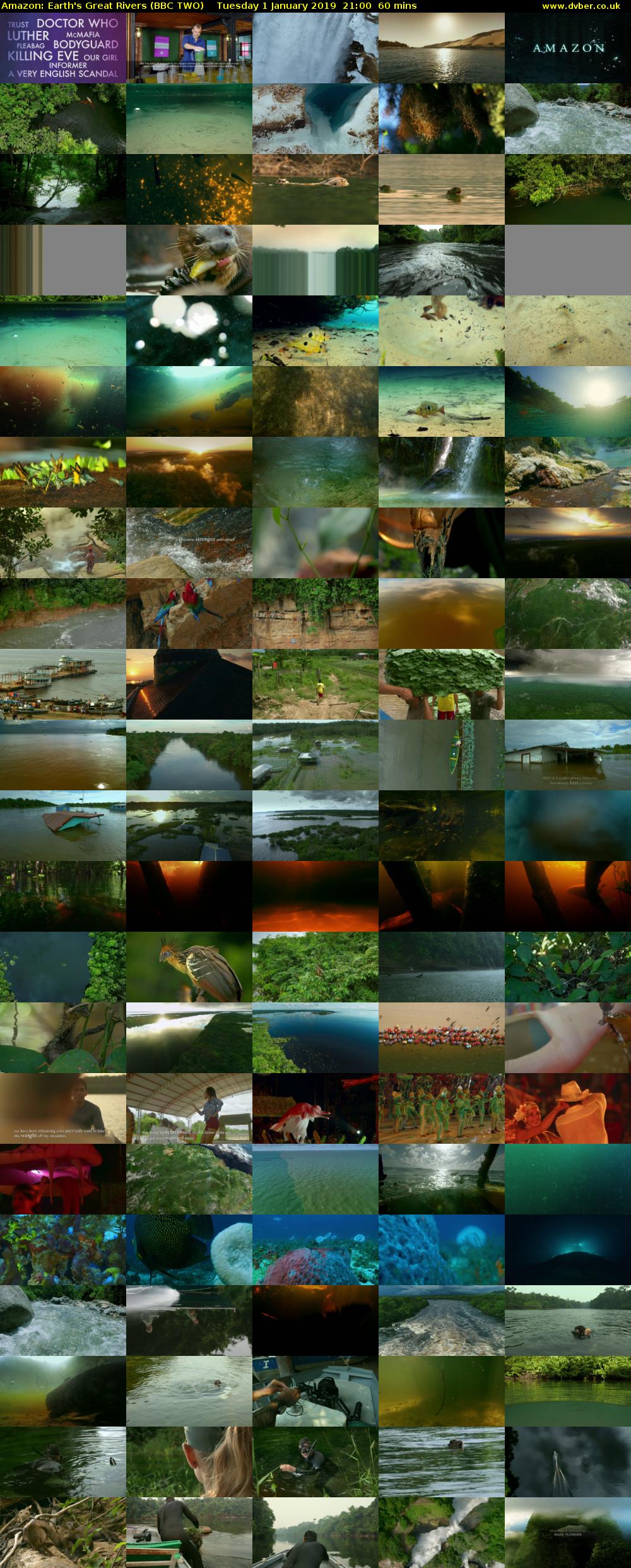 Amazon: Earth's Great Rivers (BBC TWO) Tuesday 1 January 2019 21:00 - 22:00