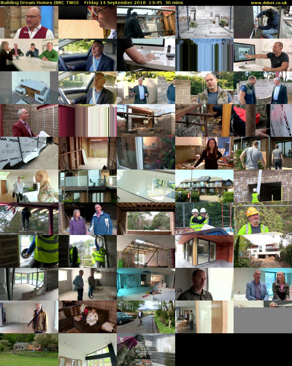 Building Dream Homes (BBC TWO) Friday 14 September 2018 13:45 - 14:15