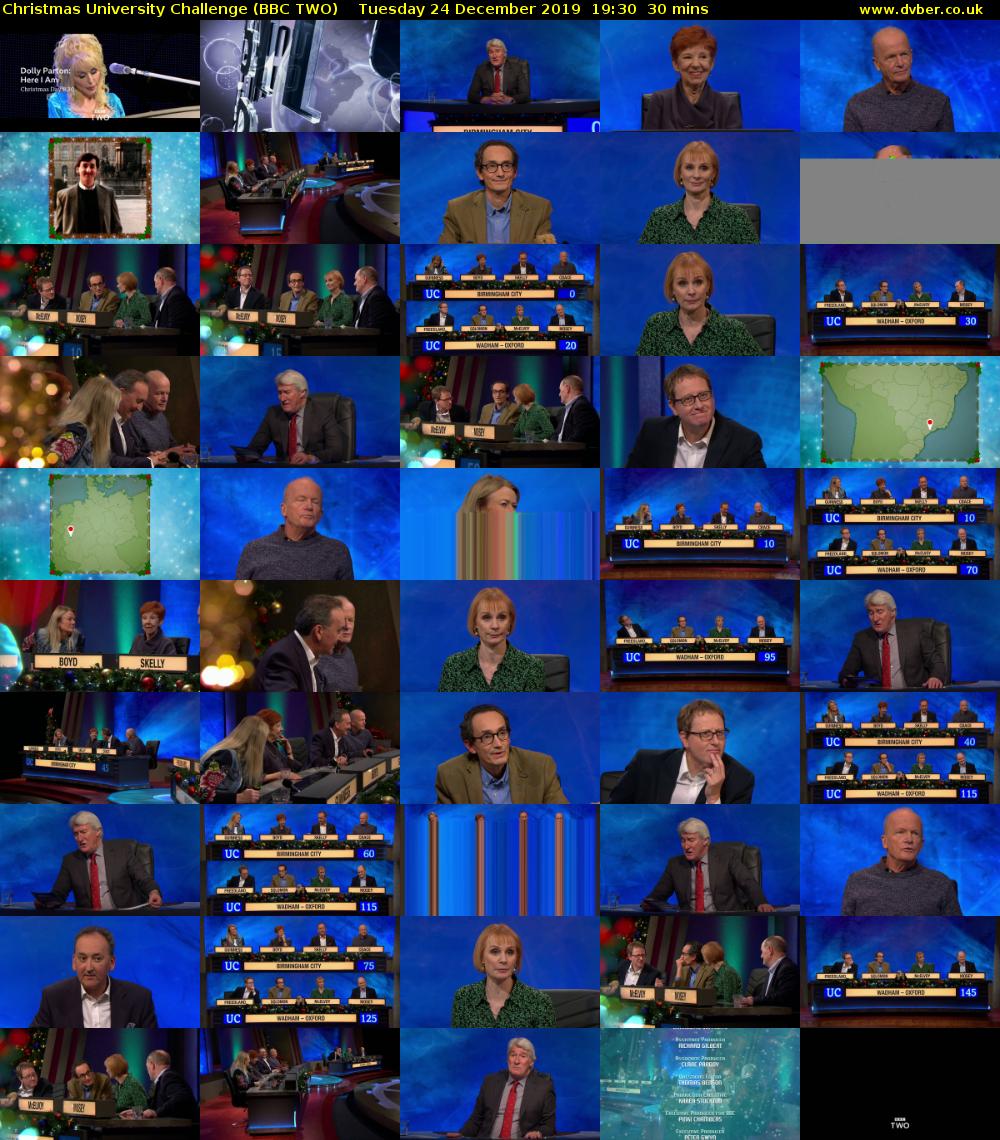 Christmas University Challenge (BBC TWO) Tuesday 24 December 2019 19:30 - 20:00