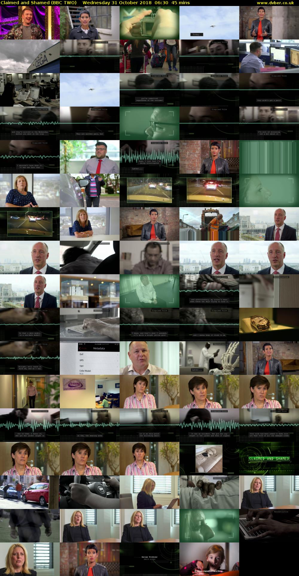 Claimed and Shamed (BBC TWO) Wednesday 31 October 2018 06:30 - 07:15