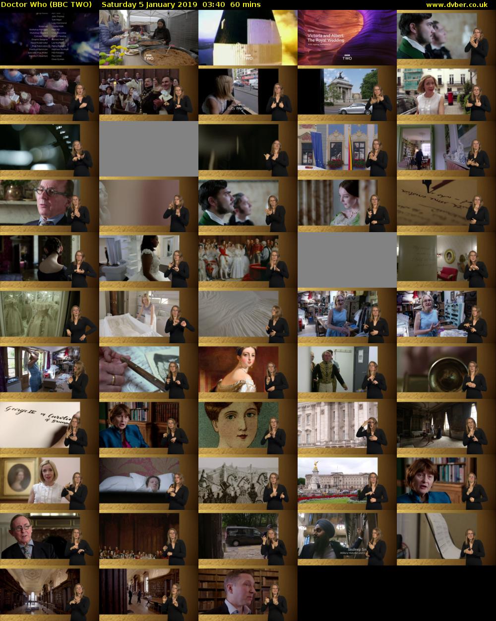 Doctor Who (BBC TWO) Saturday 5 January 2019 03:40 - 04:40