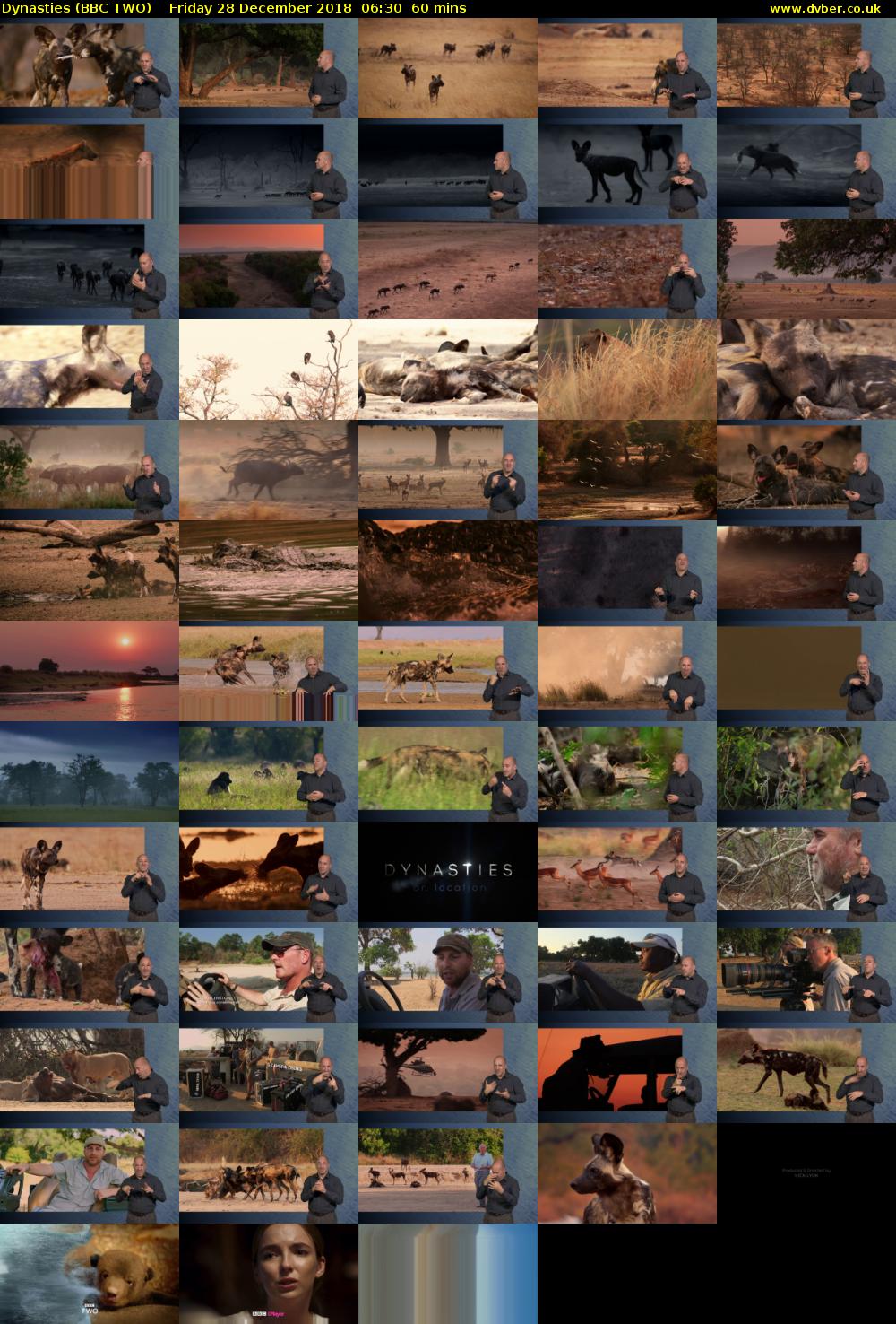 Dynasties (BBC TWO) Friday 28 December 2018 06:30 - 07:30