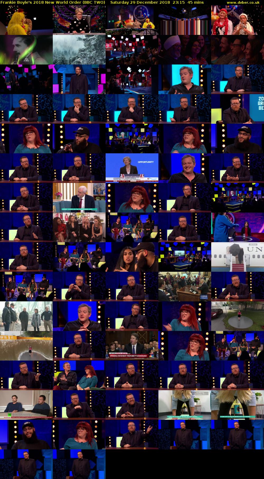 Frankie Boyle's 2018 New World Order (BBC TWO) Saturday 29 December 2018 23:15 - 00:00