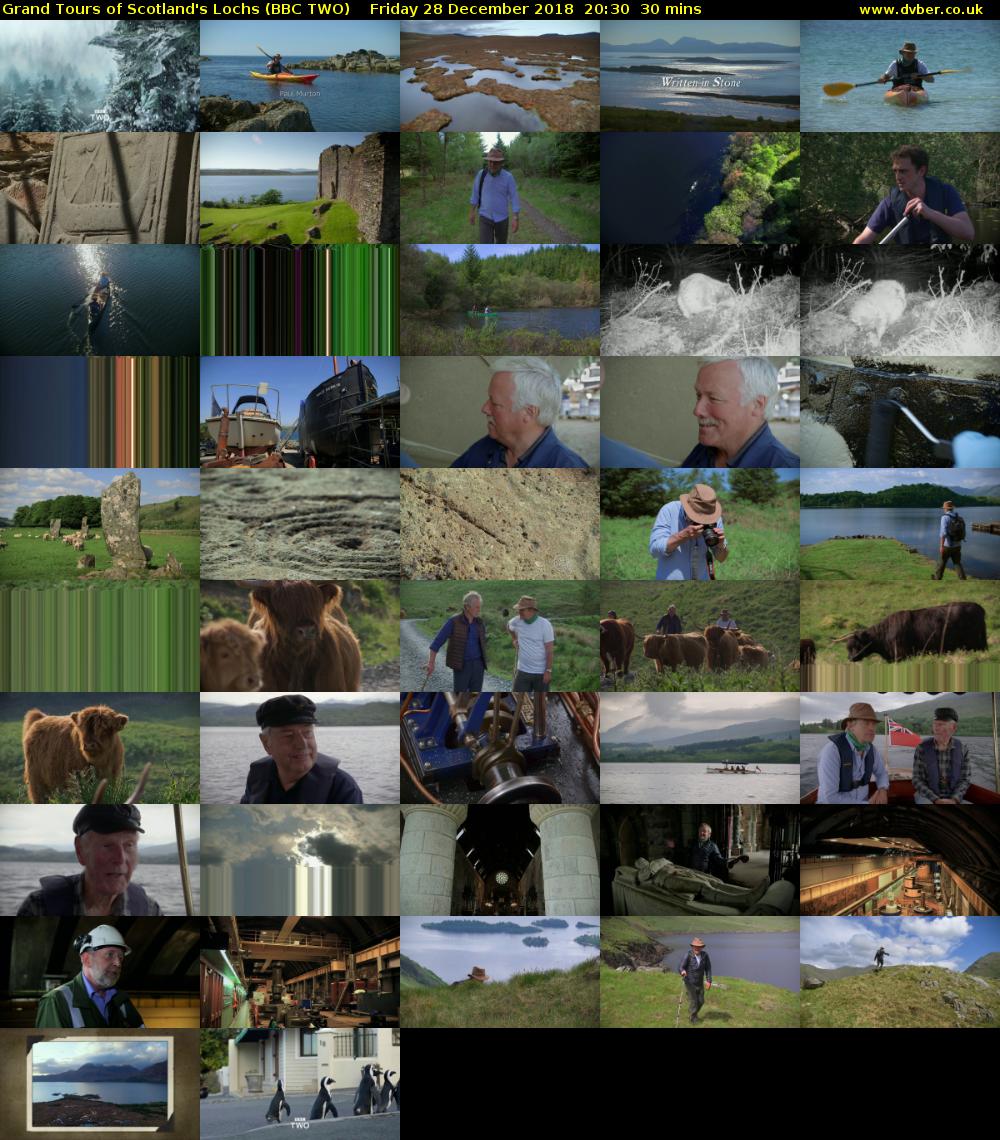 Grand Tours of Scotland's Lochs (BBC TWO) Friday 28 December 2018 20:30 - 21:00