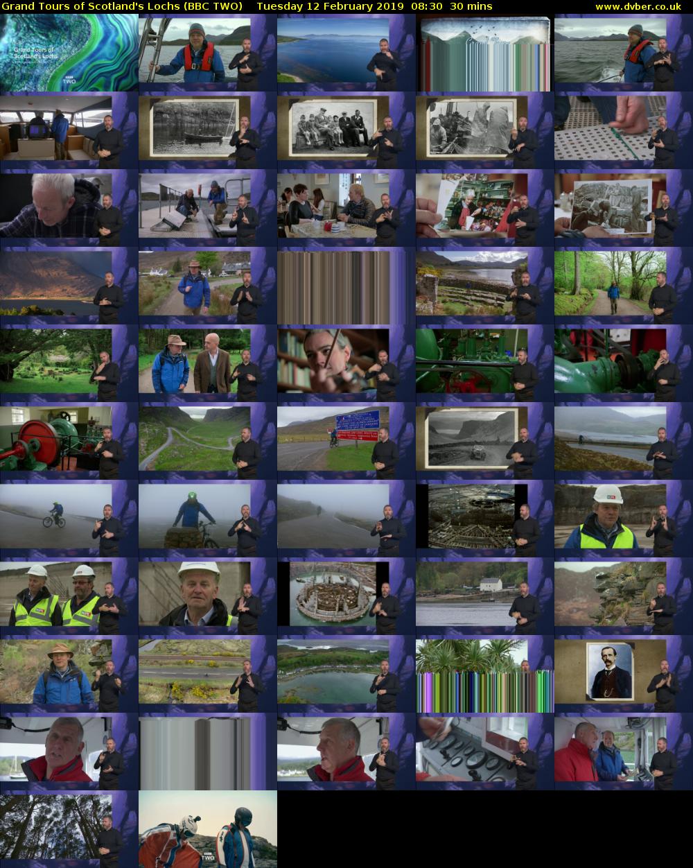 Grand Tours of Scotland's Lochs (BBC TWO) Tuesday 12 February 2019 08:30 - 09:00