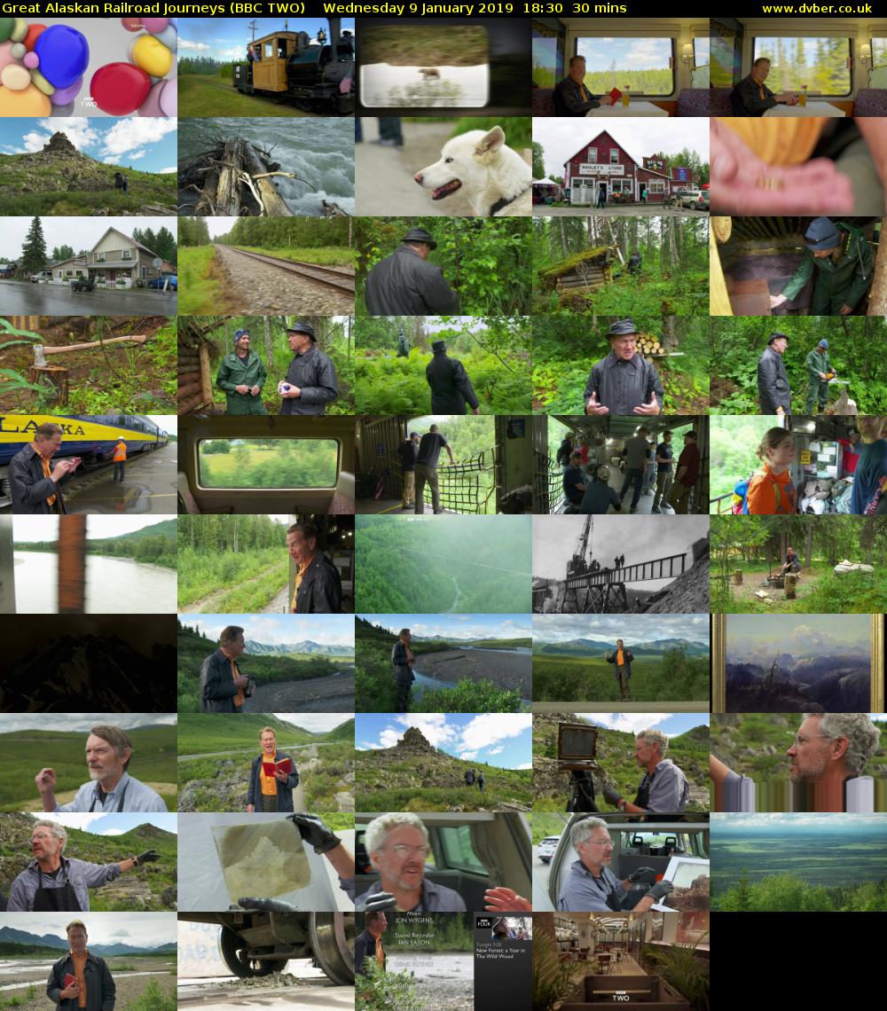 Great Alaskan Railroad Journeys (BBC TWO) Wednesday 9 January 2019 18:30 - 19:00