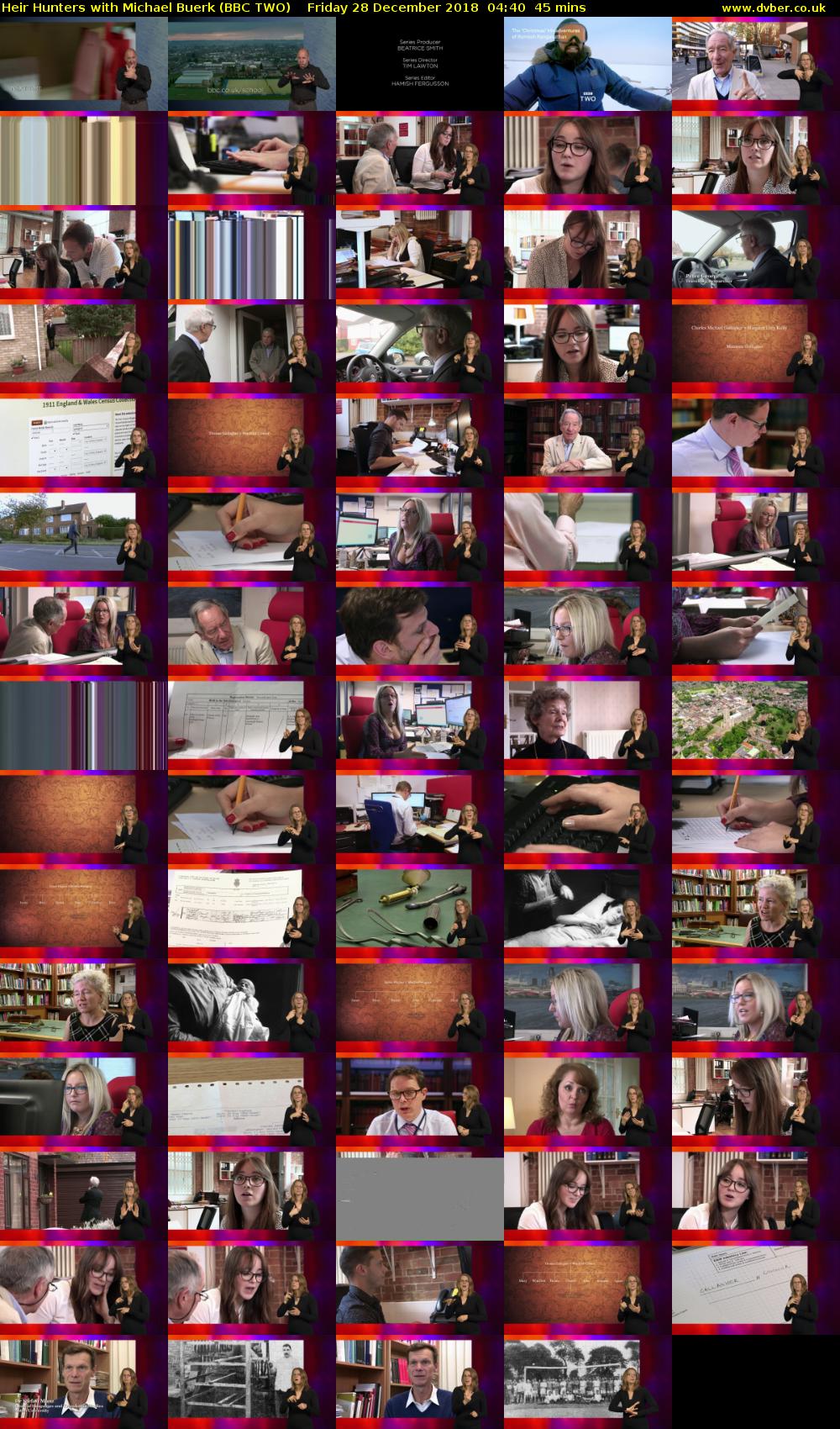 Heir Hunters with Michael Buerk (BBC TWO) Friday 28 December 2018 04:40 - 05:25