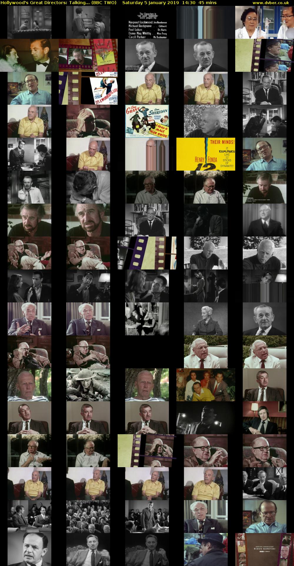 Hollywood's Great Directors: Talking... (BBC TWO) Saturday 5 January 2019 14:30 - 15:15