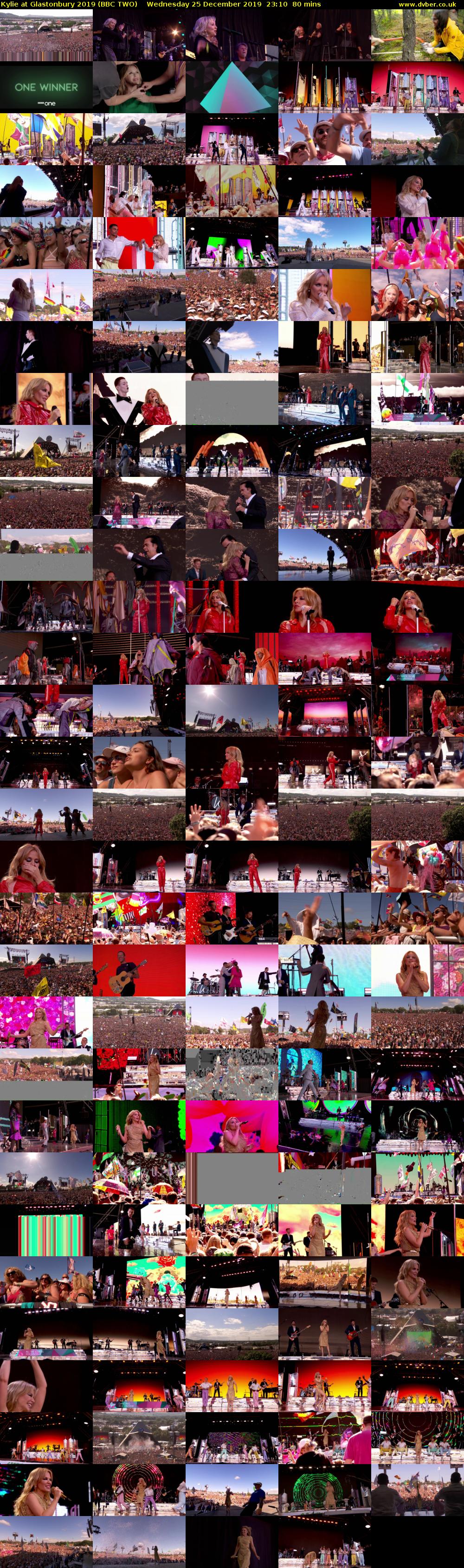 Kylie at Glastonbury 2019 (BBC TWO) Wednesday 25 December 2019 23:10 - 00:30