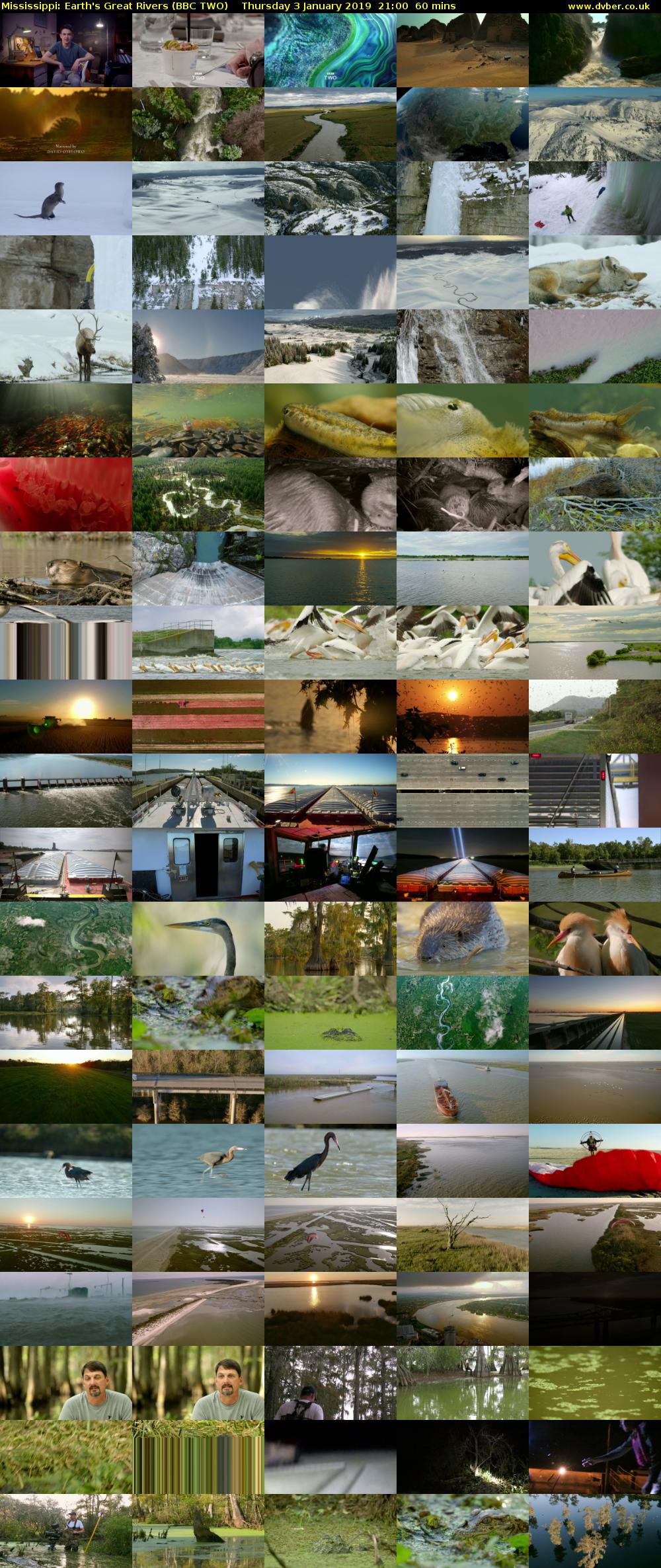 Mississippi: Earth's Great Rivers (BBC TWO) Thursday 3 January 2019 21:00 - 22:00