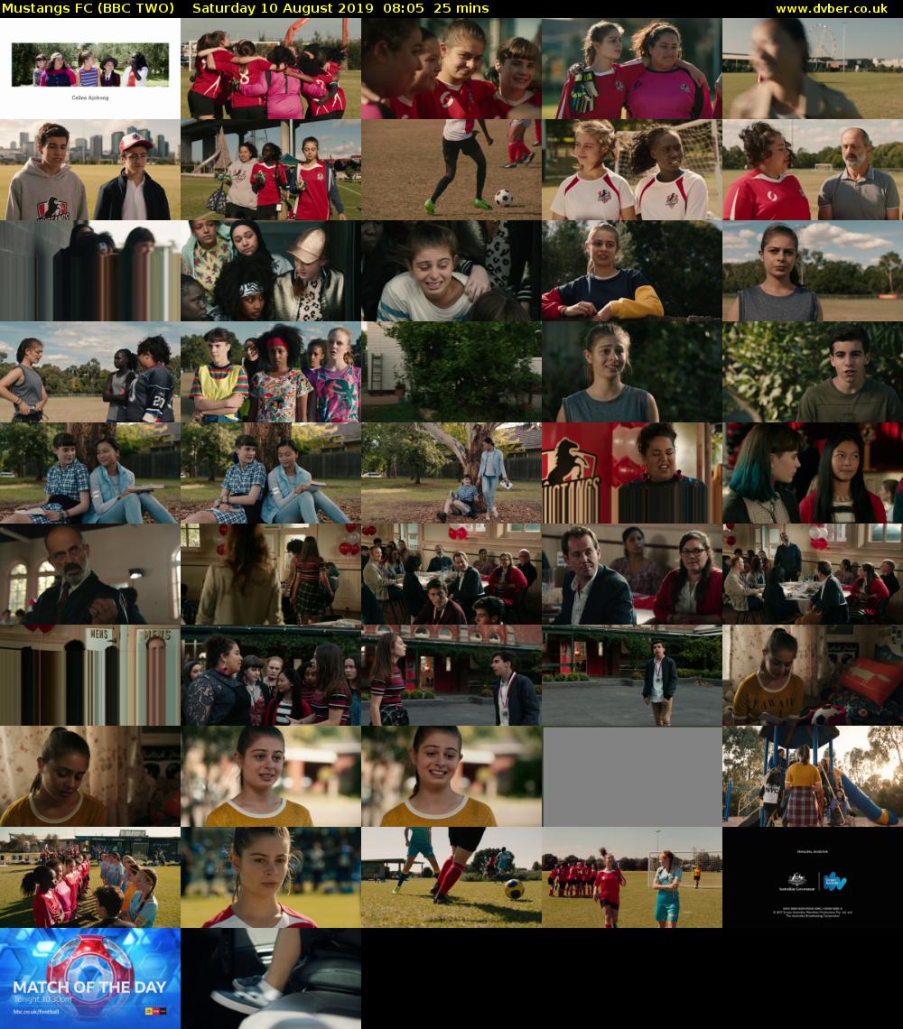 Mustangs FC (BBC TWO) Saturday 10 August 2019 08:05 - 08:30
