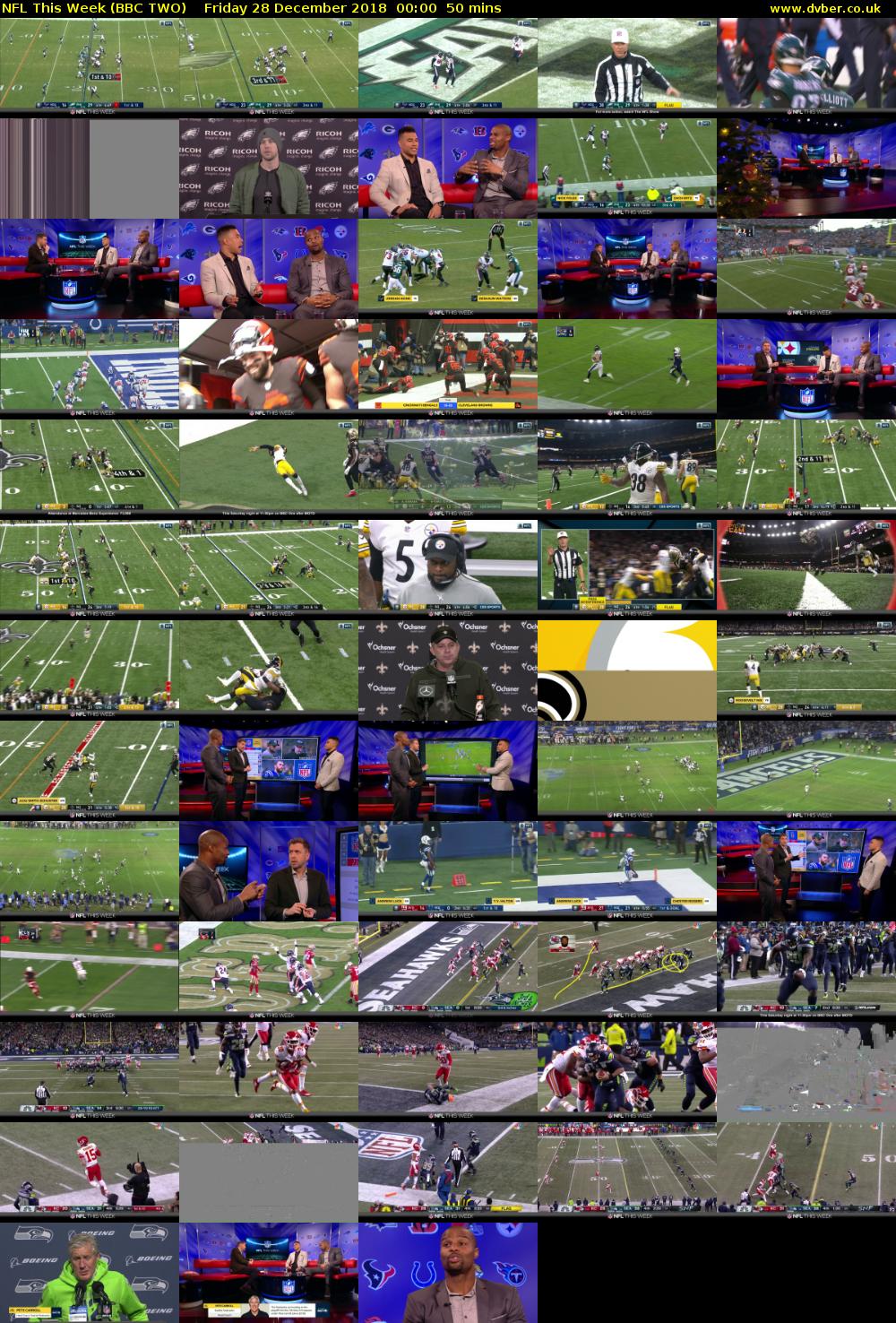 NFL This Week (BBC TWO) Friday 28 December 2018 00:00 - 00:50