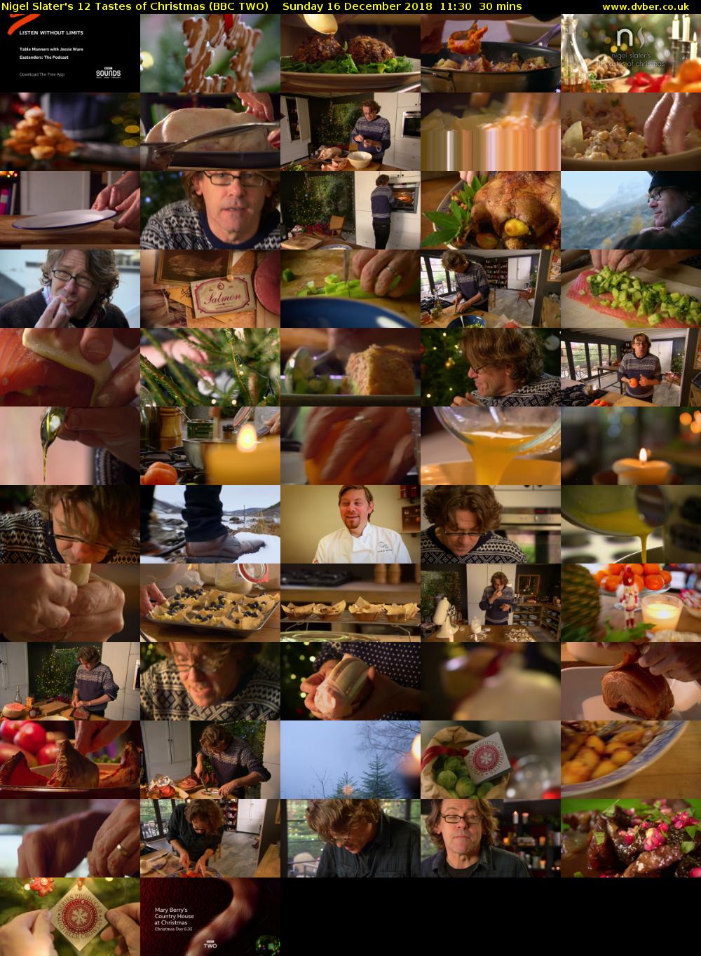 Nigel Slater's 12 Tastes of Christmas (BBC TWO) Sunday 16 December 2018 11:30 - 12:00