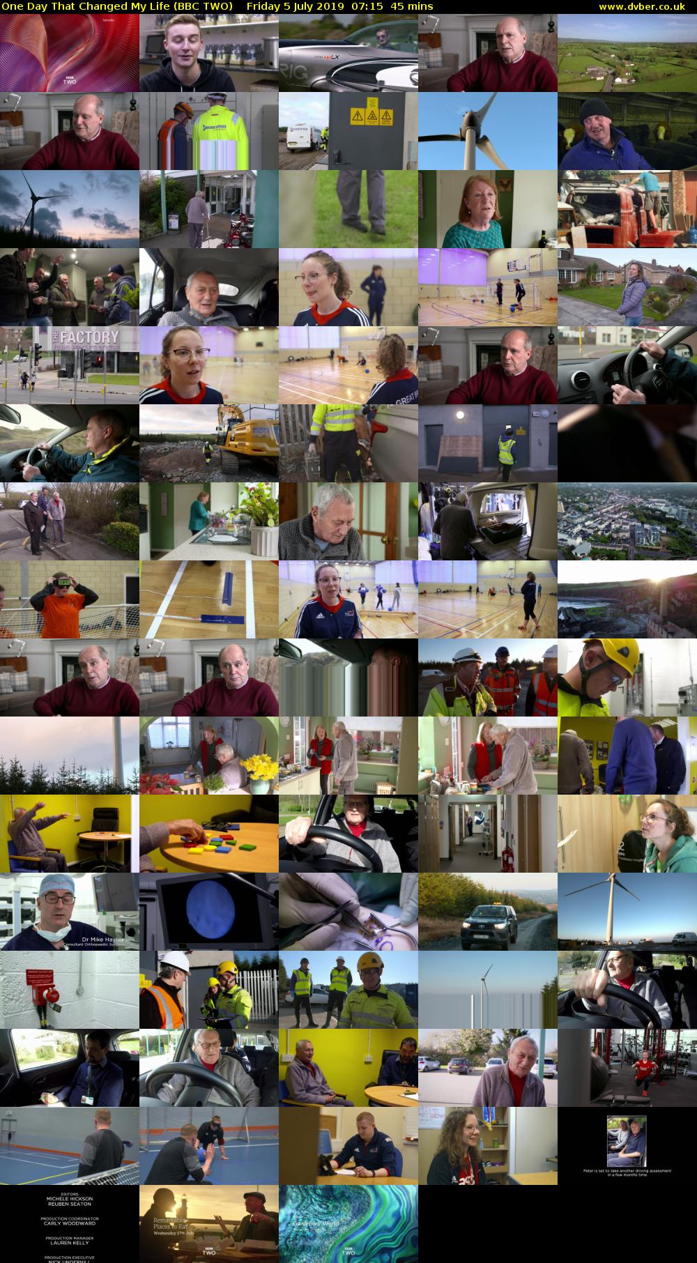 One Day That Changed My Life (BBC TWO) Friday 5 July 2019 07:15 - 08:00