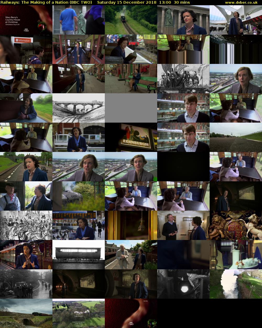 Railways: The Making of a Nation (BBC TWO) Saturday 15 December 2018 13:00 - 13:30