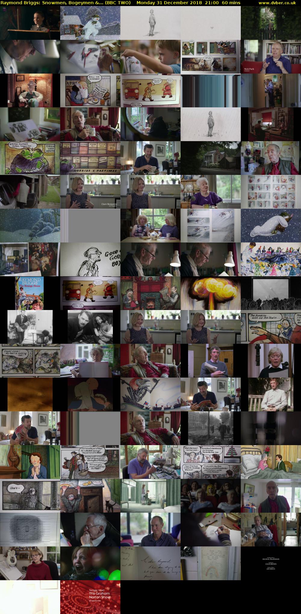 Raymond Briggs: Snowmen, Bogeymen &... (BBC TWO) Monday 31 December 2018 21:00 - 22:00
