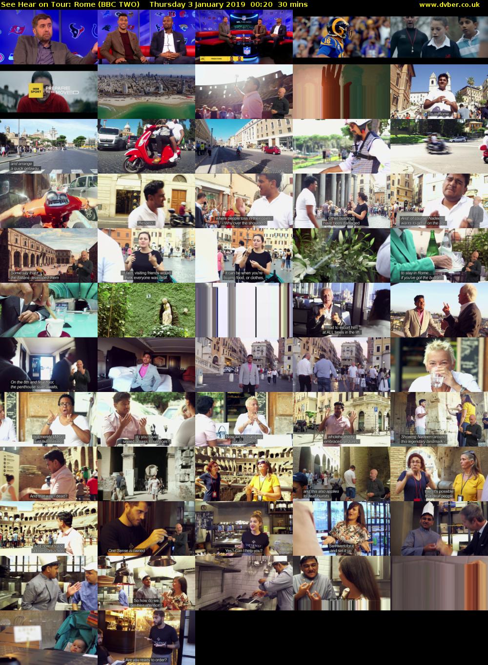 See Hear on Tour: Rome (BBC TWO) Thursday 3 January 2019 00:20 - 00:50