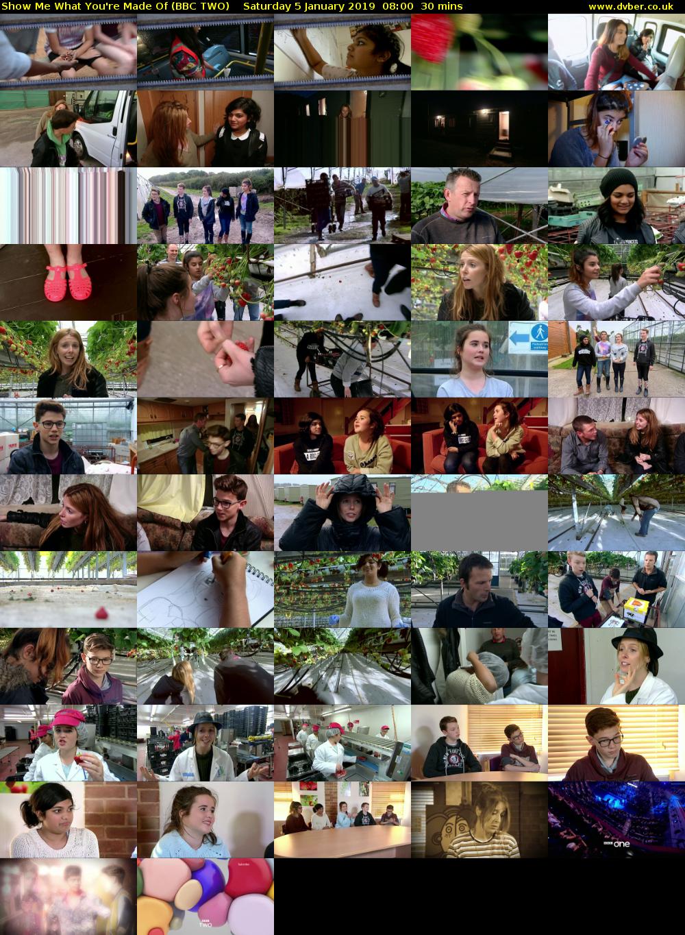 Show Me What You're Made Of (BBC TWO) Saturday 5 January 2019 08:00 - 08:30