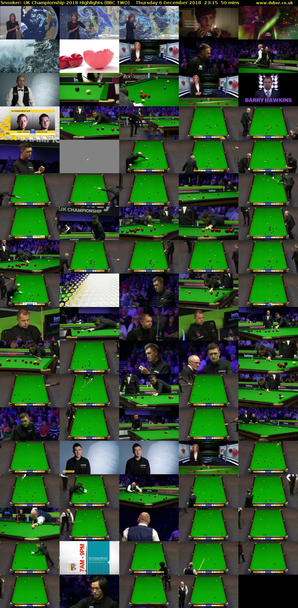 Snooker: UK Championship 2018 Highlights (BBC TWO) Thursday 6 December 2018 23:15 - 00:05