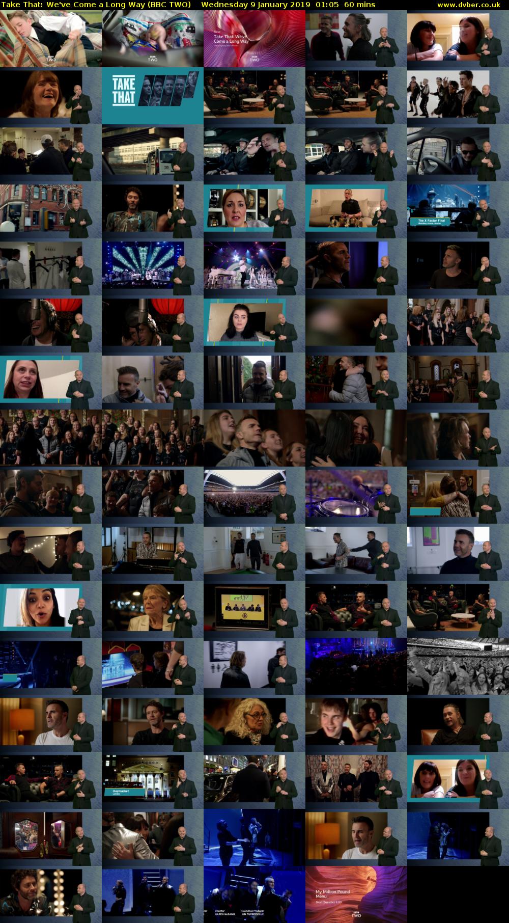 Take That: We've Come a Long Way (BBC TWO) Wednesday 9 January 2019 01:05 - 02:05