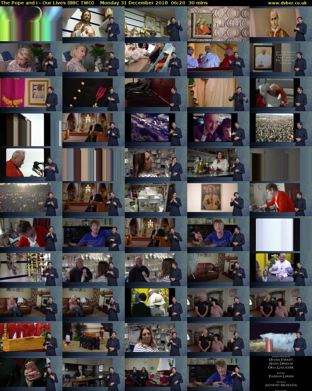 The Pope and I - Our Lives (BBC TWO) Monday 31 December 2018 06:20 - 06:50