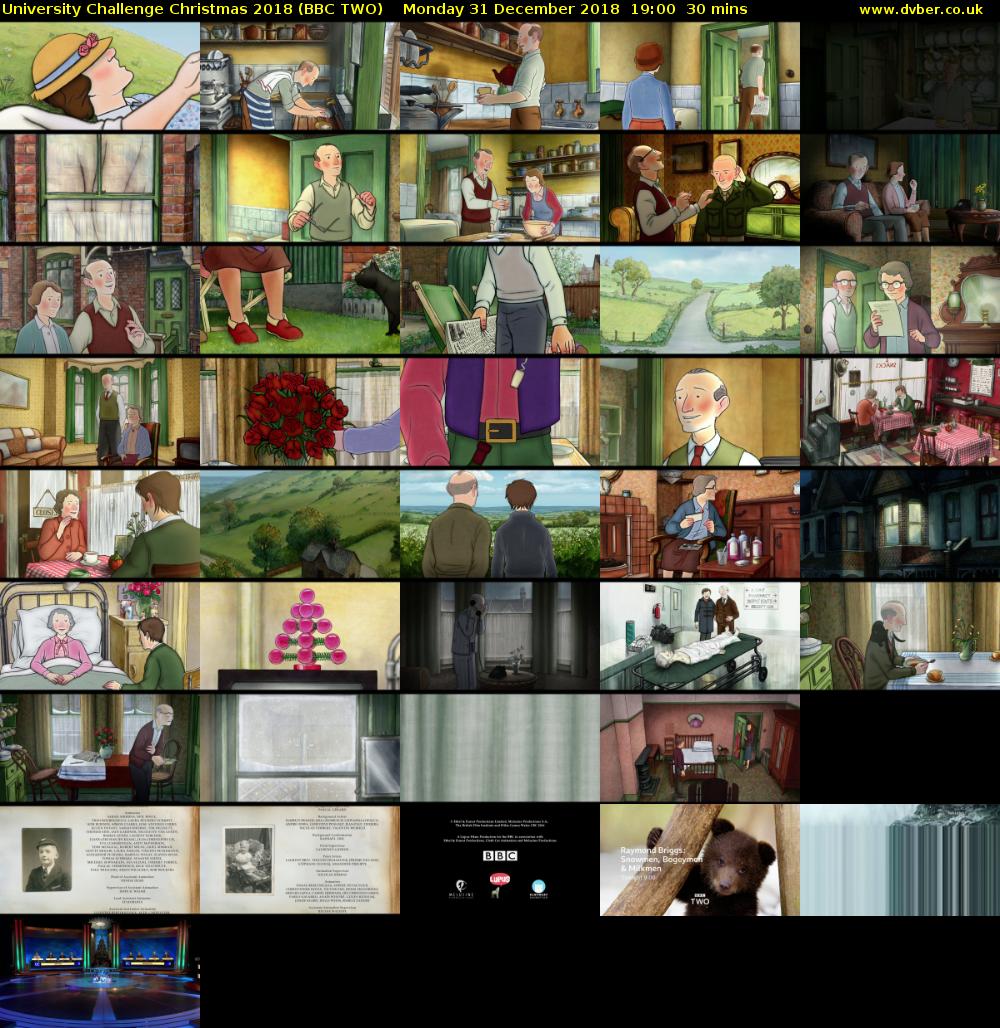 University Challenge Christmas 2018 (BBC TWO) Monday 31 December 2018 19:00 - 19:30