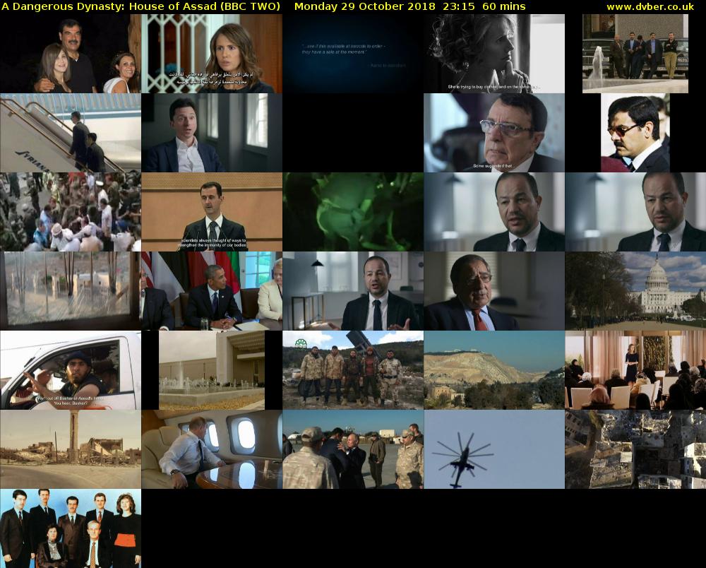 A Dangerous Dynasty: House of Assad (BBC TWO) Monday 29 October 2018 23:15 - 00:15