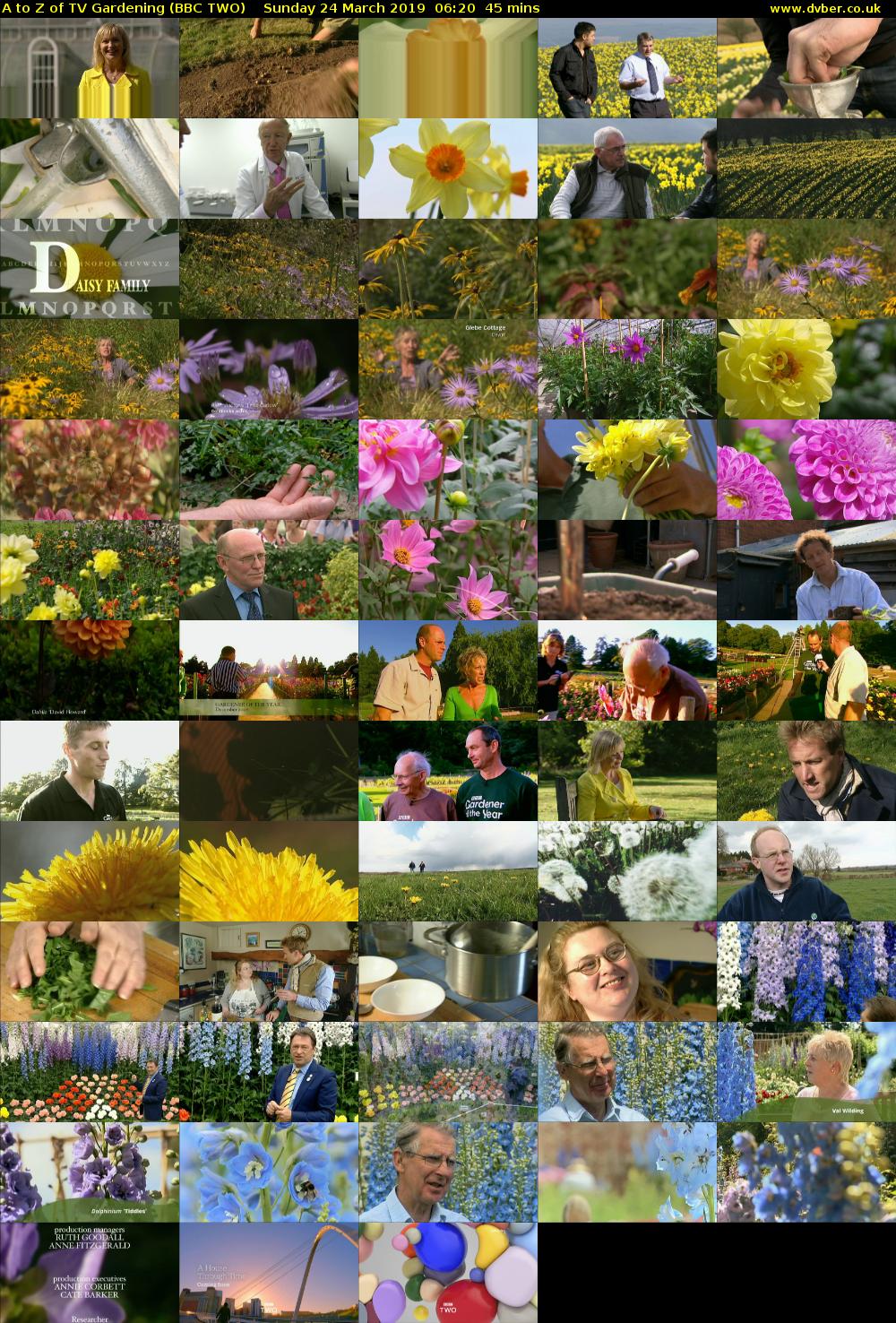 A to Z of TV Gardening (BBC TWO) Sunday 24 March 2019 06:20 - 07:05