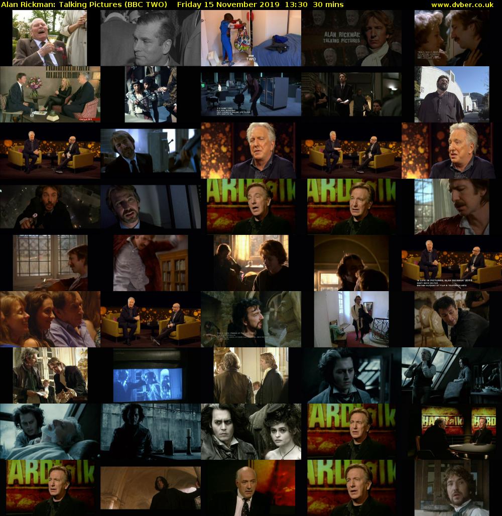 Alan Rickman: Talking Pictures (BBC TWO) Friday 15 November 2019 13:30 - 14:00