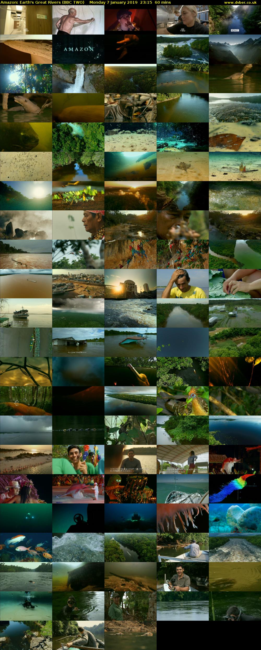 Amazon: Earth's Great Rivers (BBC TWO) Monday 7 January 2019 23:15 - 00:15