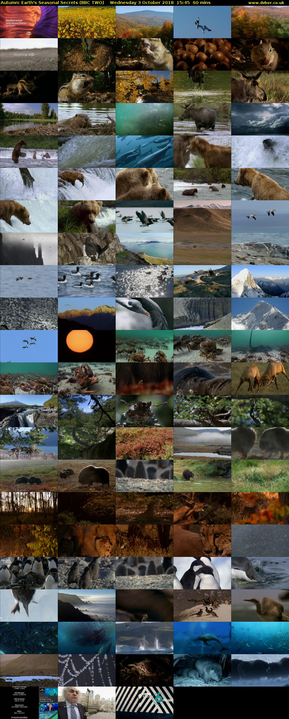 Autumn: Earth's Seasonal Secrets (BBC TWO) Wednesday 3 October 2018 15:45 - 16:45