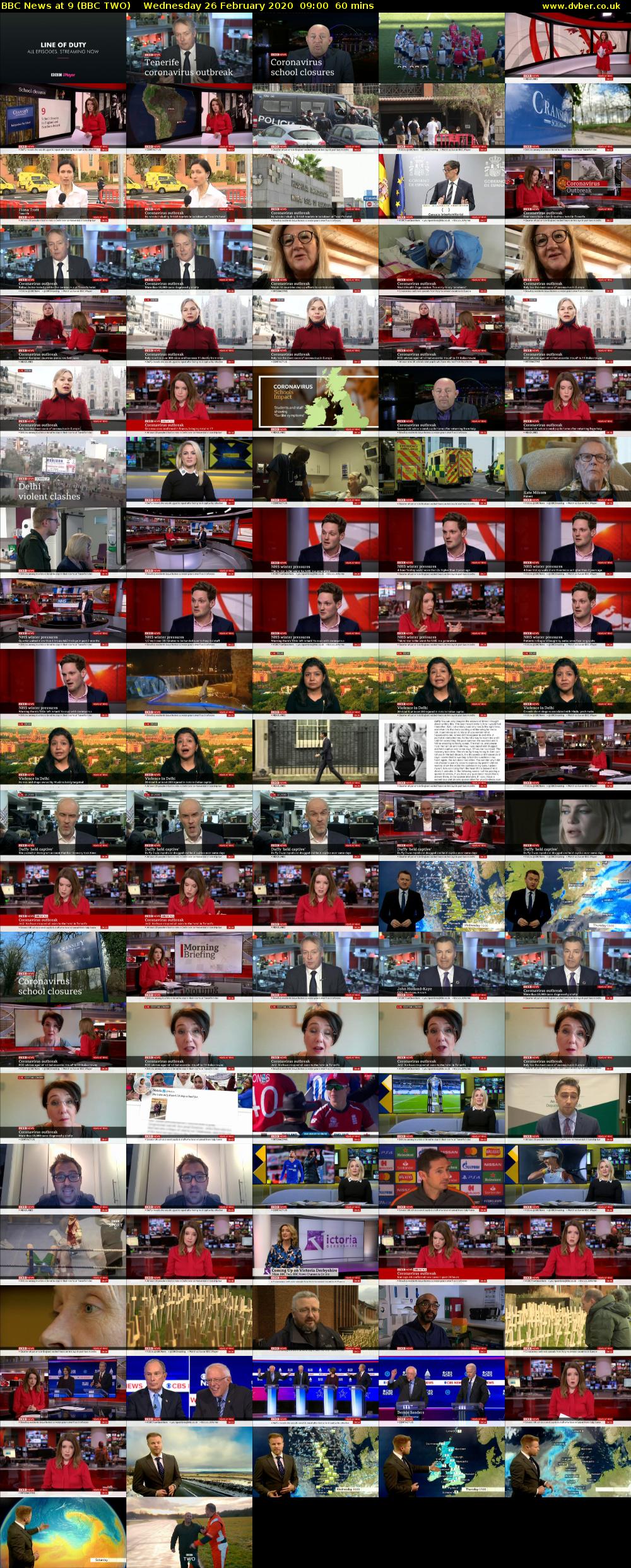 BBC News at 9 (BBC TWO) Wednesday 26 February 2020 09:00 - 10:00