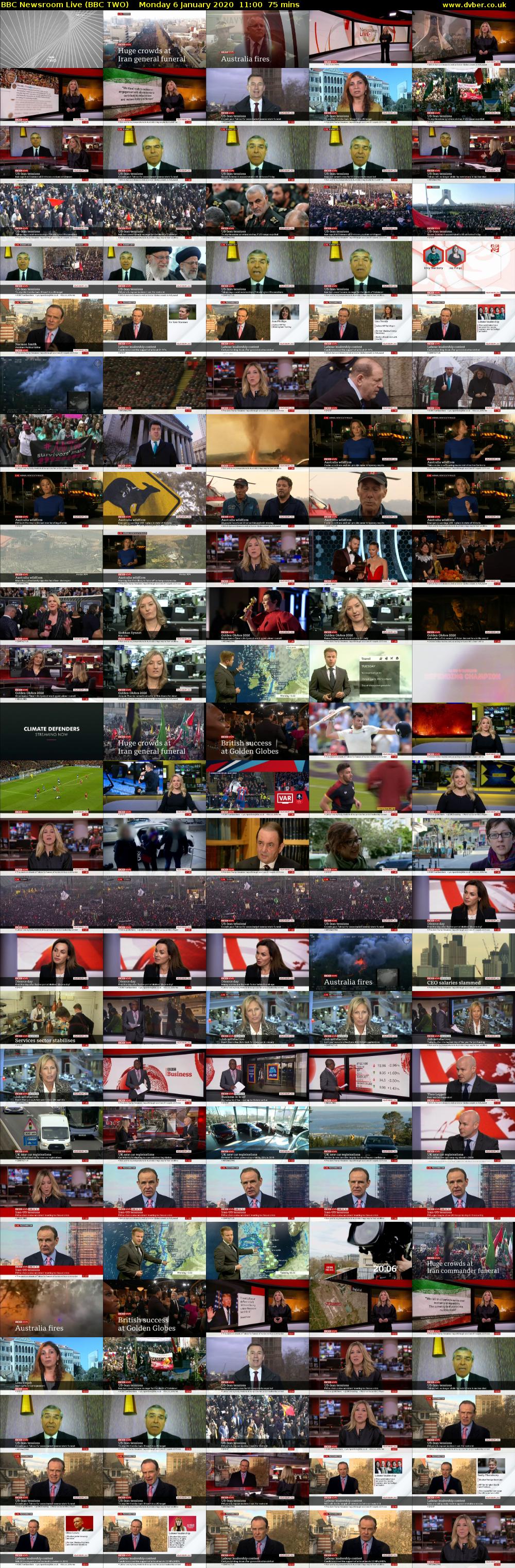 BBC Newsroom Live (BBC TWO) Monday 6 January 2020 11:00 - 12:15
